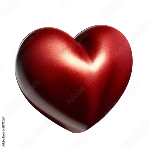 Red heart isolated created with Generative Ai technology