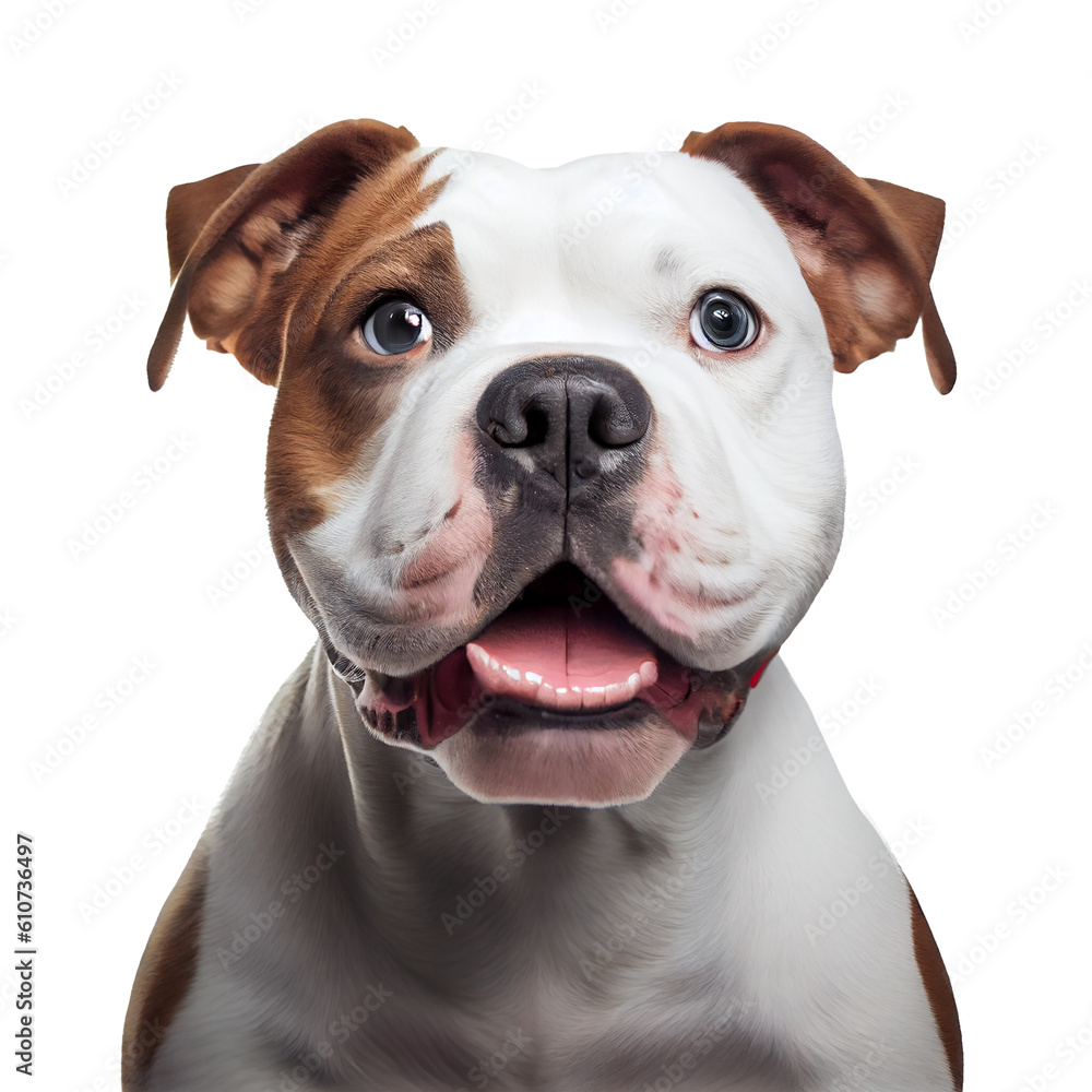 english bulldog portrait on transparent background PNG