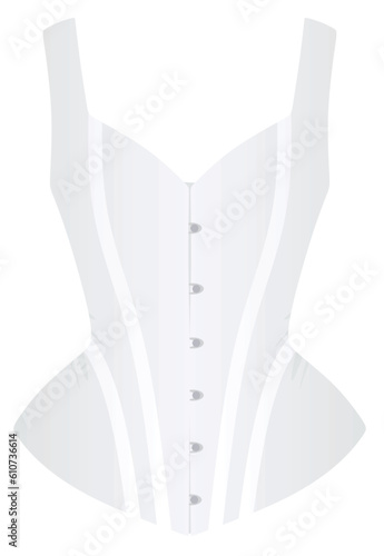 Fotografie, Tablou White  woman corset. vector illustration
