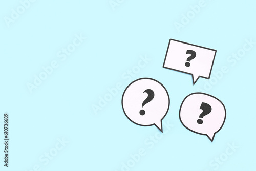 Speech bubbles with questio...