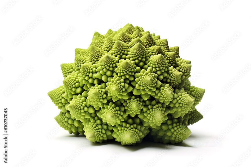 Romanesco broccoli on a white studio background generative ai Romanesco broccoli on a white studio background generative ai