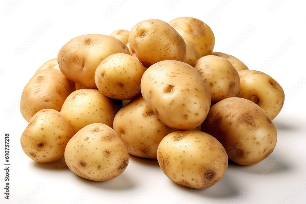 potatoes on a white studio background generative ai potatoes on a white studio background generative ai