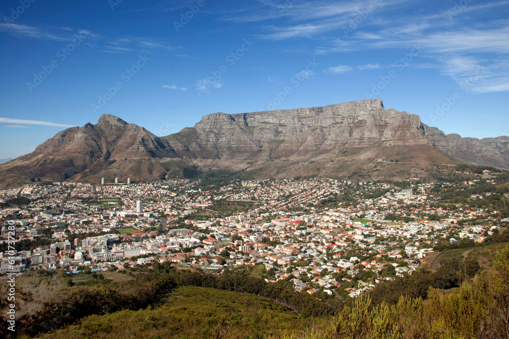 Cape Town CBD and the urban city area, viewd from Signal Hill, Western Cape, South Africa.