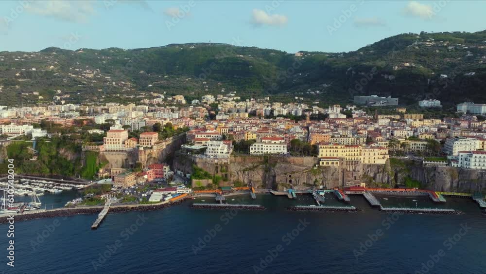 Top view of the sea coast of the city of Sorrento Top view of the sea coast of the city of Sorrento