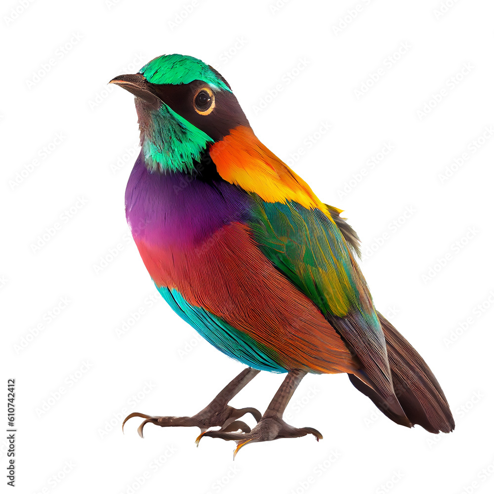 rainbow lorikeet on a transparent background, which is easy to decorate your projects.