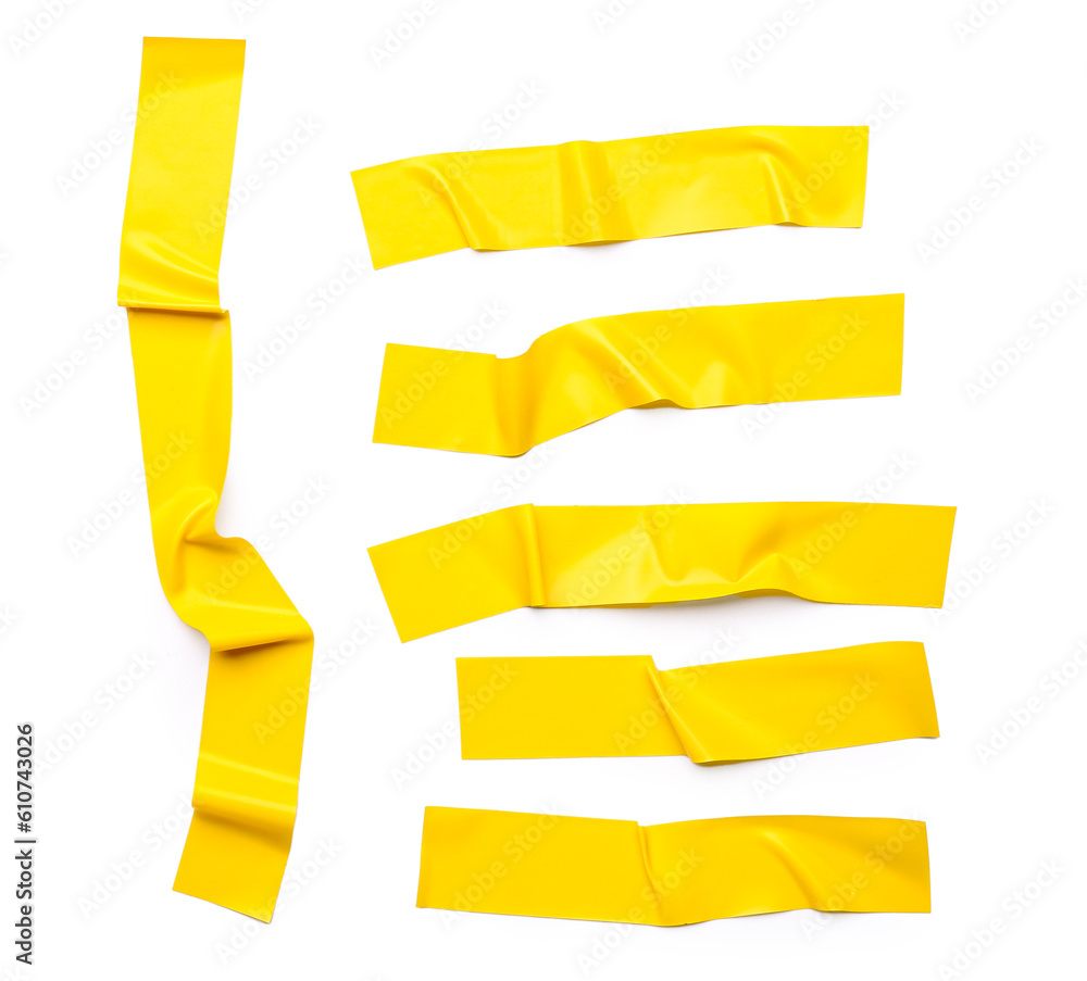 Crumpled adhesive tapes on white background Crumpled adhesive tapes on white background
