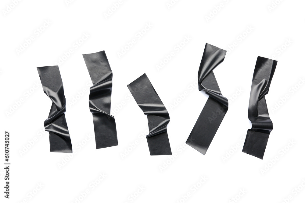 Crumpled adhesive tapes on white background Crumpled adhesive tapes on white background
