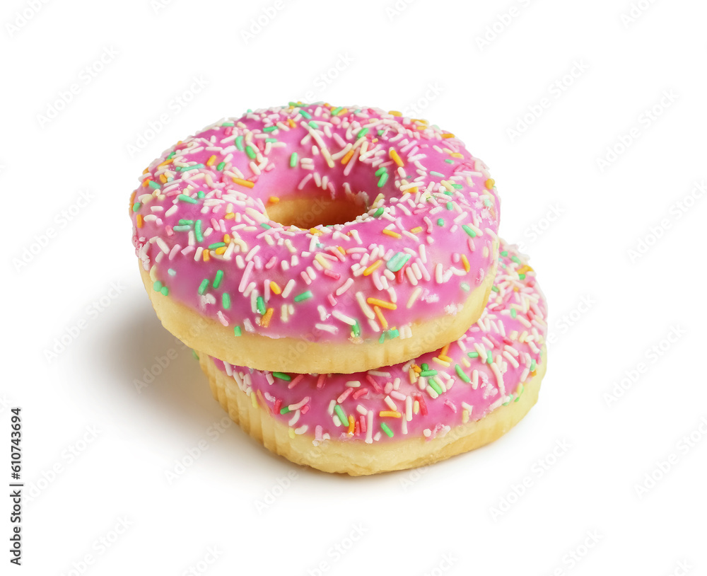Sweet donuts on white background Sweet donuts on white background