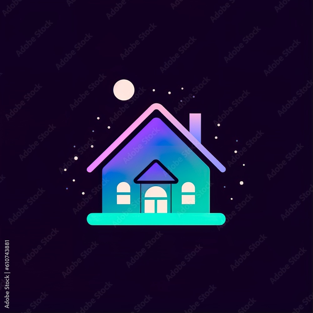 house on night sky logo, this design was generated by an artificial intelligence house on night sky logo, this design was generated by an artificial intelligence
