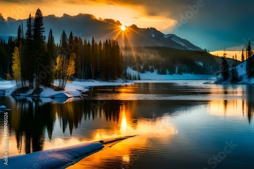 sunset over the lake Whispers of Wilderness: Reveling in the Magic of Landscapes