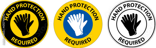 Notice Hand Protection Required Sign on white background
