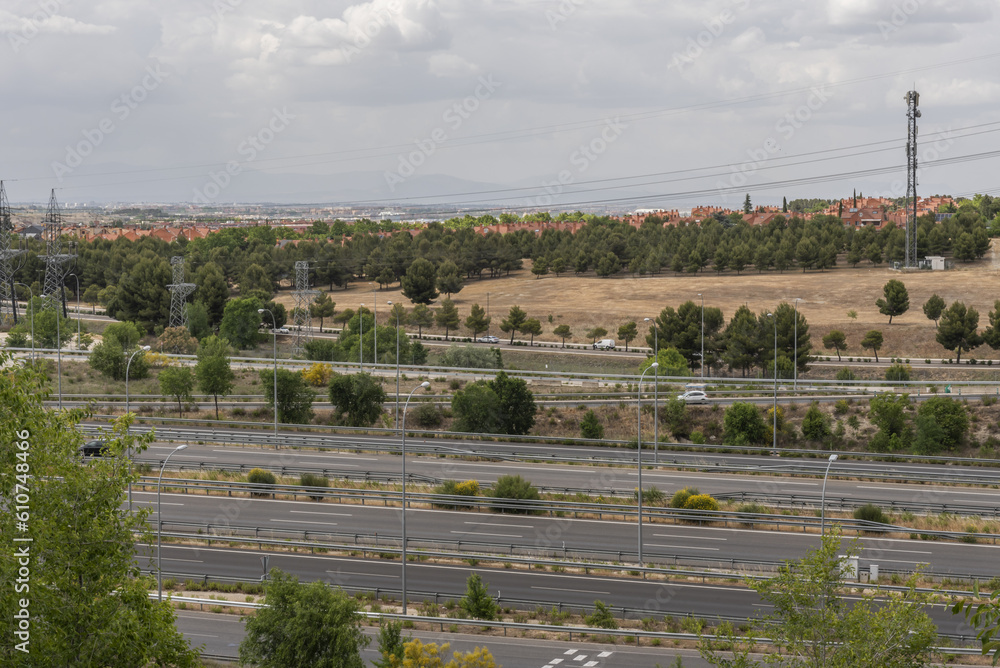 Lanes of a ring road on the outskirts