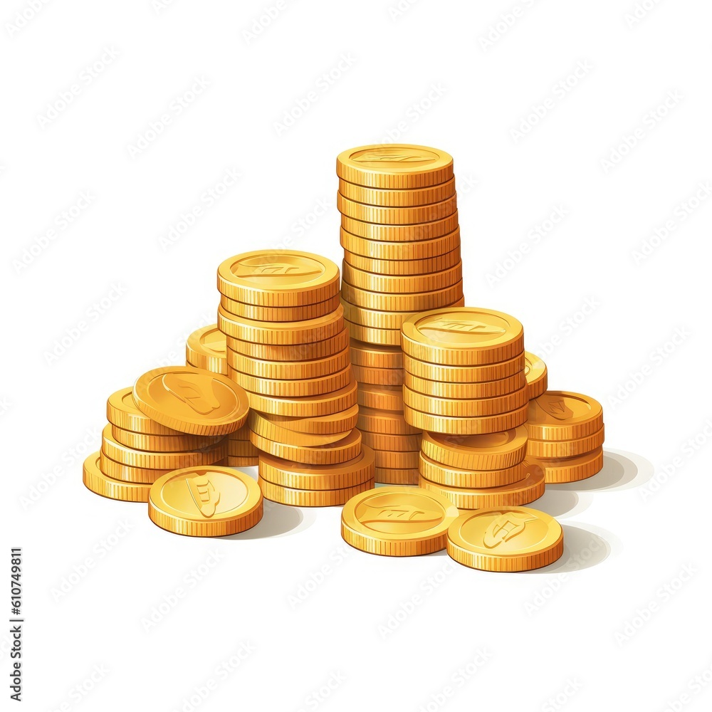 Gold coins vector art created using generative AI tools Gold coins vector art created using generative AI tools