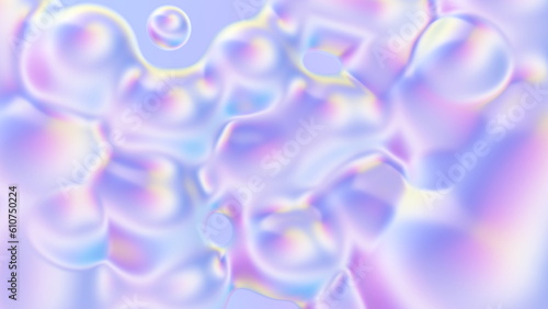 Holographic abstract background, 3D rendering, dreamy lighting, pastel color palette, colorful bloom isometric abstract AI, macro details, caustics, refraction, soft smooth gradients