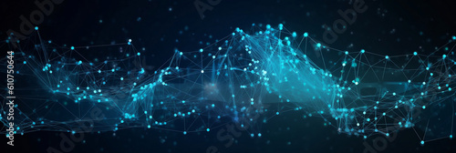 Big data flow technology and data science illustration concept, banner, generative AI