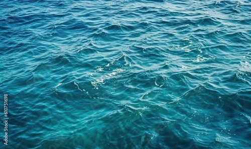  the water is very blue and green in the ocean, and it looks like it has a lot of waves on it and it looks like it has a lot of water.  generative ai photo