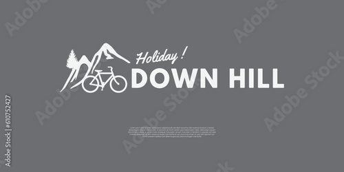 downhill logo design for extreme sport event and competition