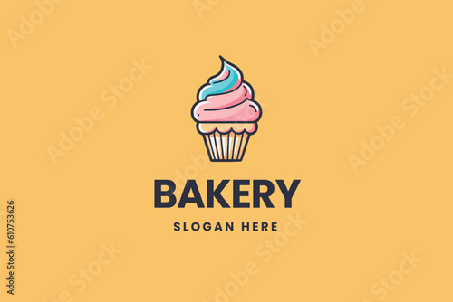 bakery logo, cupcake illustration, business brand