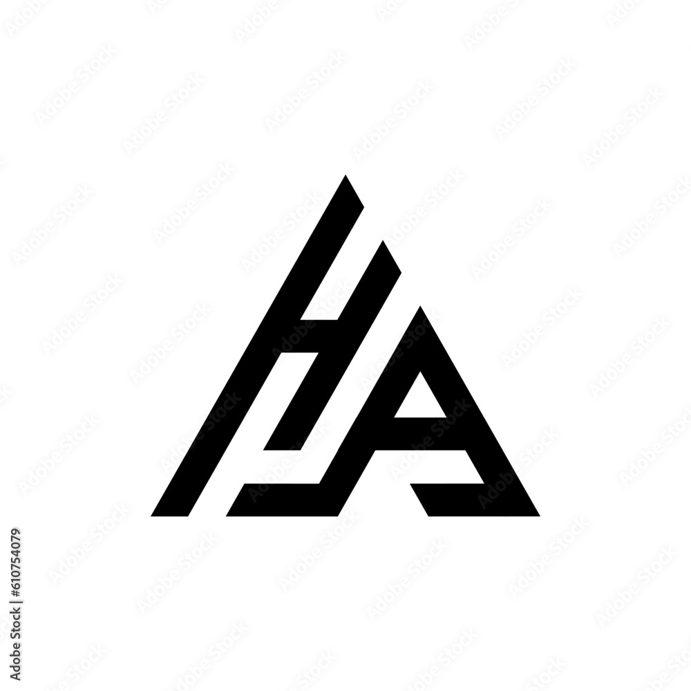 initials HA letter inside a triangle premium logo vector initials HA letter inside a triangle premium logo vector
