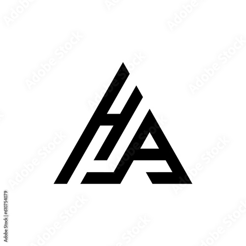  initials HA letter inside a triangle premium logo vector
