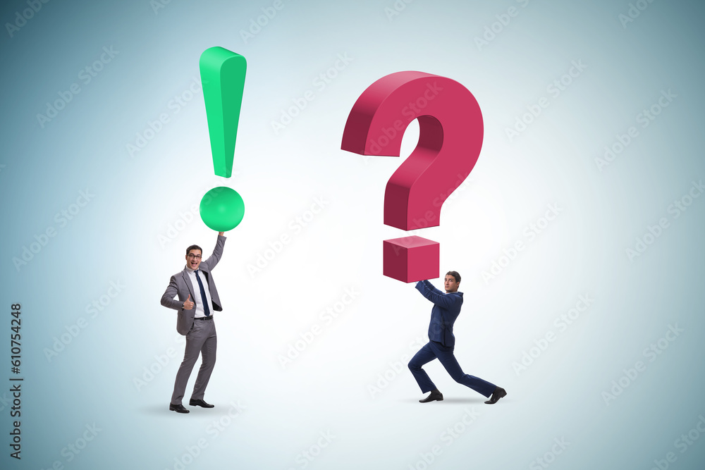 Concept of question and exclamation marks Concept of question and exclamation marks