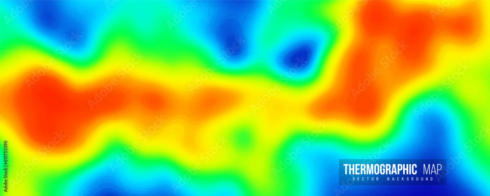 Heat map. Abstract infrared thermographic background. Vector ...
