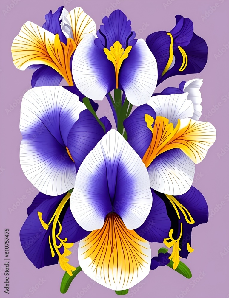Iris Flower Vector Generative Art