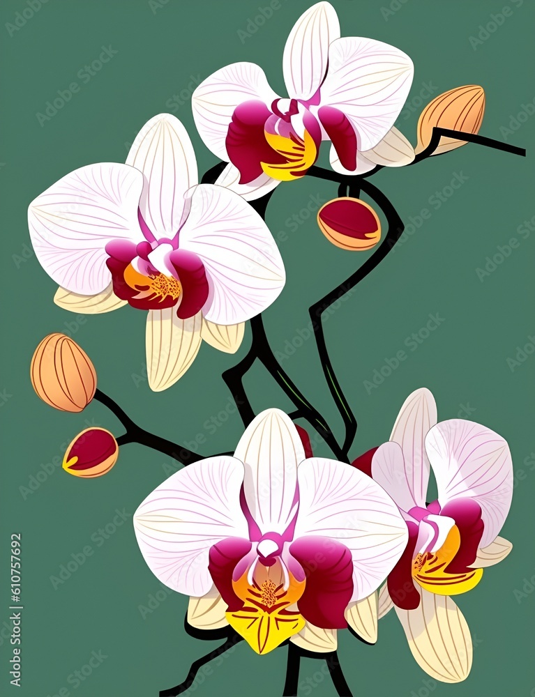 Orchid Flower Vector Generative Art Orchid Flower Vector Generative Art