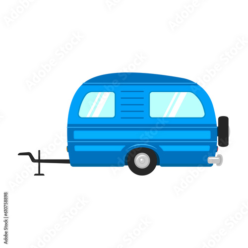 Trailer motorhome icon. Camper, caravan. Color silhouette. Side view. Vector simple flat graphic illustration. Isolated object on a white background. Isolate.