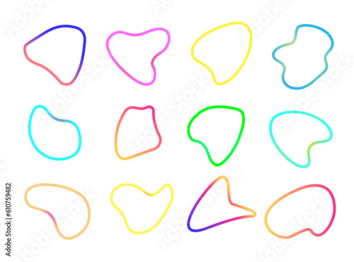 Wallpaper Mural Abstract liquid shape color line style isolated on white background for modern banner. Irregular, random oval blob. Liquid color simple background design. Minimal curvy design. Vector 10 eps Torontodigital.ca