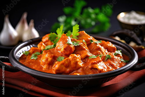 Delicious Butter Chicken Plated to Perfection, ai generated