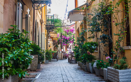 Street in the old town of Chania, Crete, Greece