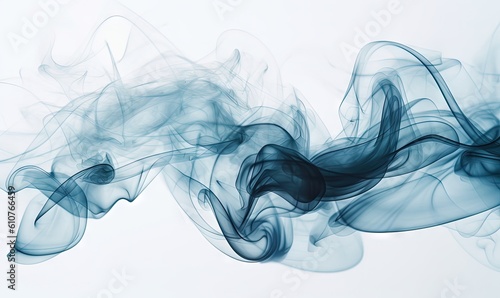  a blue smoke swirls in the air on a white background with a light blue back ground and a light blue back ground with a white background. generative ai