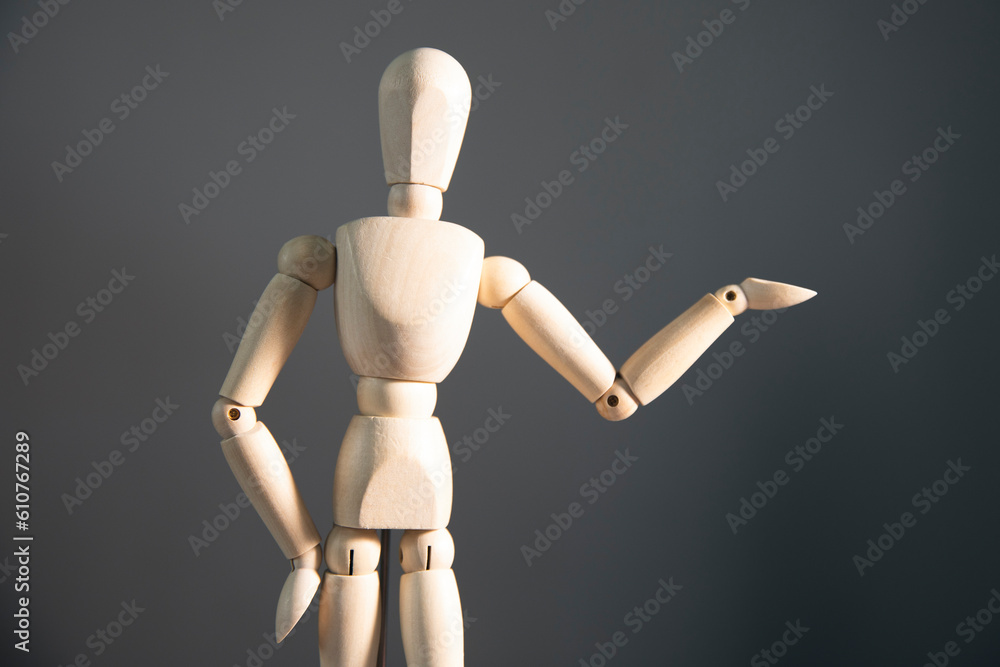 wooden mannequin black background wooden mannequin black background