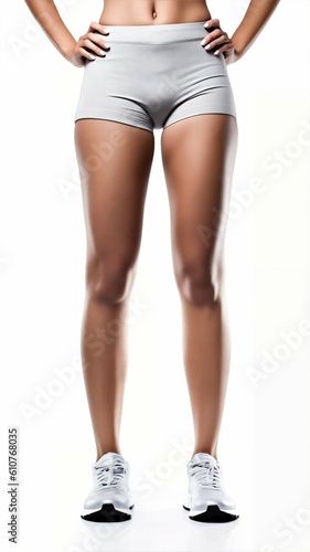 sporty woman isolated on white Generative AI