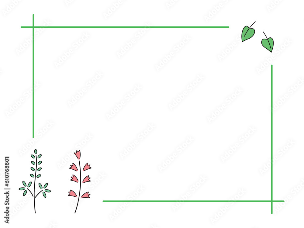 Obraz premium ボタニカルなフレーム5 主線あり