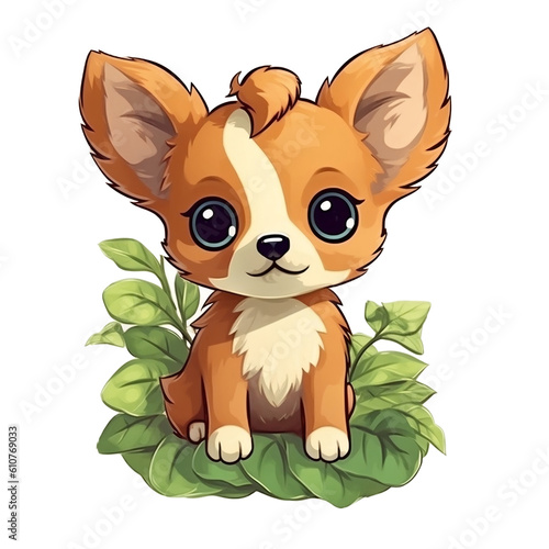 Brown cute nature dog sticker