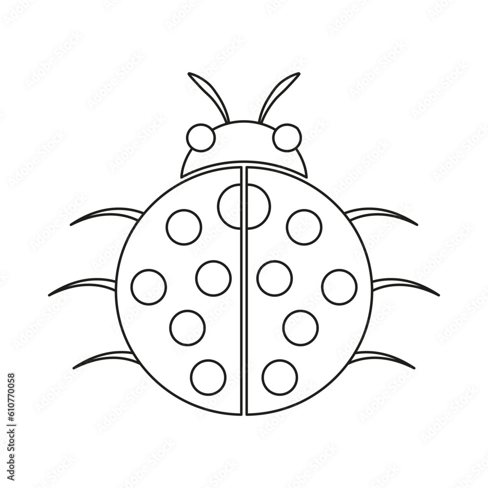Silhouette of a beetle of the Coleoptera family on a white background. Silhouette of a beetle of the Coleoptera family on a white background.