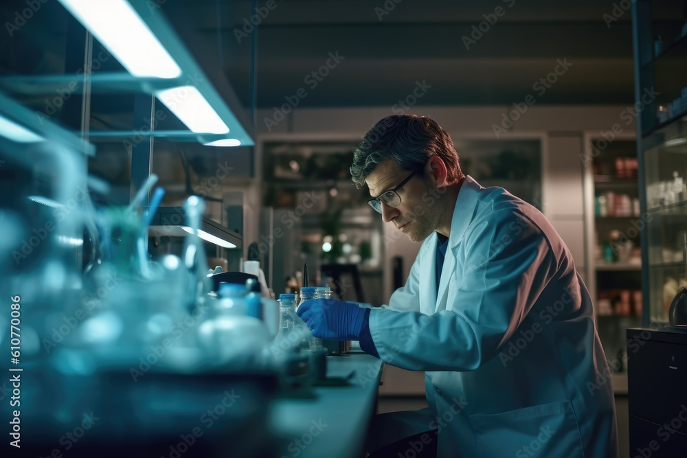 Medical scientist working in laboratory Medical scientist working in laboratory