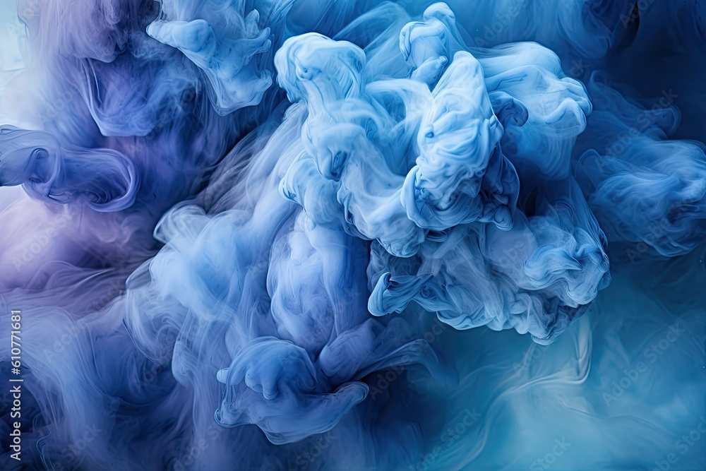 Clouds of mystical blue smoke. Generative AI Clouds of mystical blue smoke. Generative AI