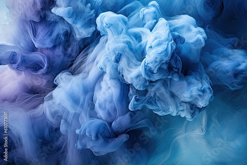 Clouds of mystical blue smoke. Generative AI