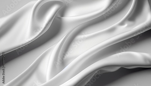 Silver silk fabric texture, elegant and smooth luxurious silver background, Generative AI