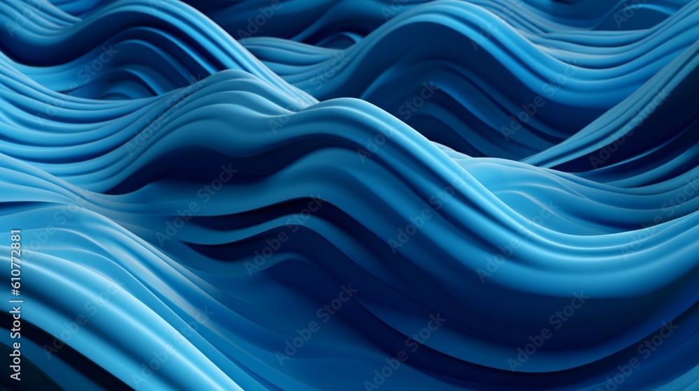 Rhythmic Azure Waves: An Abstract Exploration of Sculptural Aesthetics and Surreal 3D Landscapes on Shaped Canvas, Echoing Abstraction-Création Principles Rhythmic Azure Waves: An Abstract Exploration of Sculptural Aesthetics and Surreal 3D Landscapes on Shaped Canvas, Echoing Abstraction-Création Principles