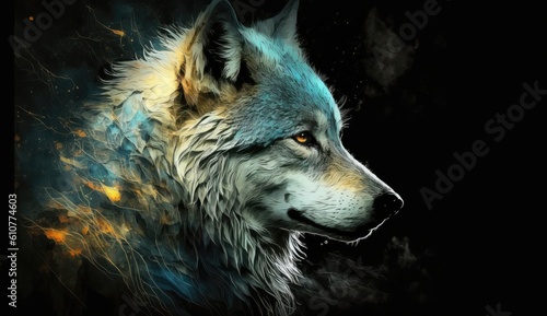 grey wolf in the forest wallpaper background