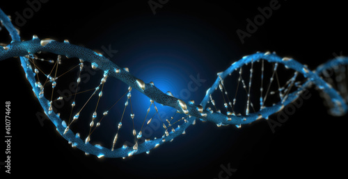 DNA. Medical science, genetic biotechnology, chemistry biology. Innovation technology concept and nanotechnology background. Generation AI