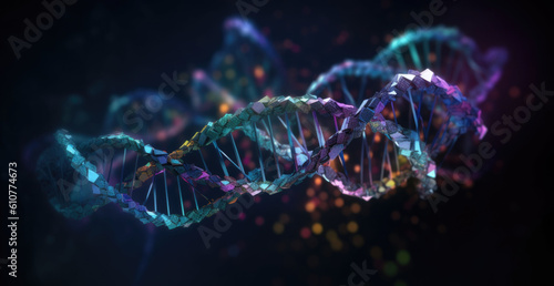 DNA. Medical science, genetic biotechnology, chemistry biology. Innovation technology concept and nanotechnology background. Generation AI © OLGA