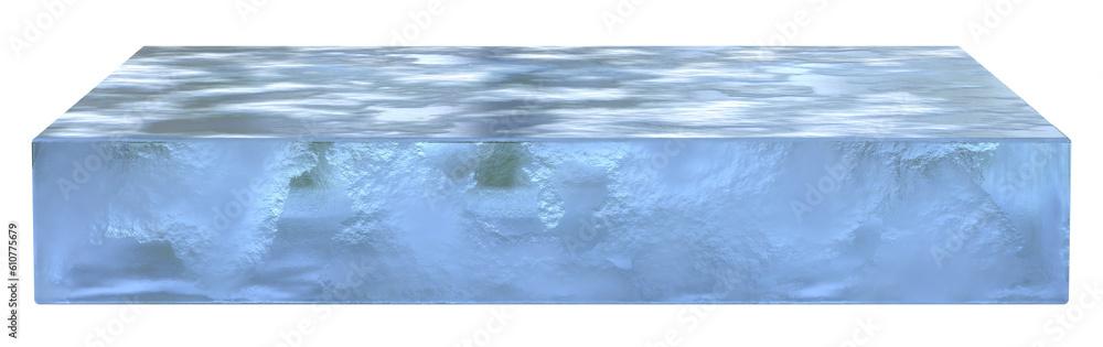 Obraz premium Ice podium for product presentation isolated on transparent background