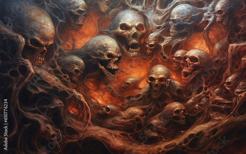 Purgatory Inferno With Skulls