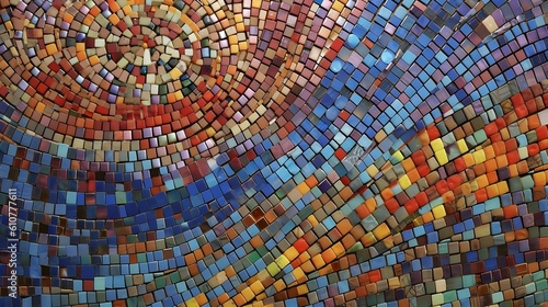 Multi-colored mosaic full frame background art with pattern.