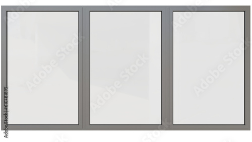 Isolated 3d rendering of a modern window for home